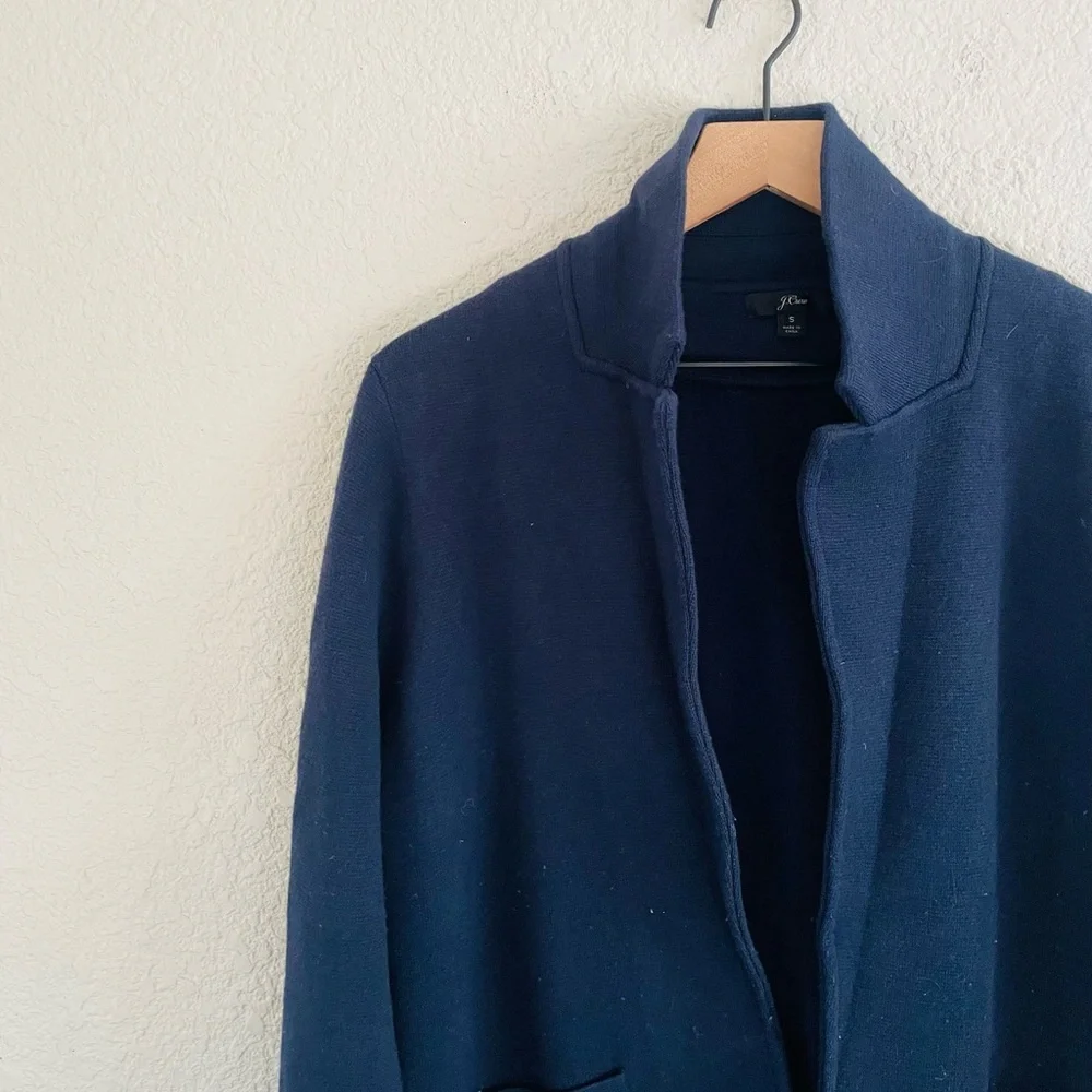 J. Crew Navy Blue Sweater Blazer Jacket